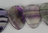 CTD06 Top drilled 22*30mm flat teardrop fluorite gemstone beads