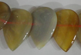 CTD08 Top drilled 22*30mm flat teardrop agate gemstone beads