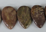 CTD09 Top drilled 22*30mm flat teardrop jasper gemstone beads