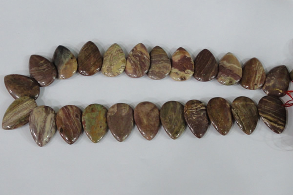 CTD09 Top drilled 22*30mm flat teardrop jasper gemstone beads