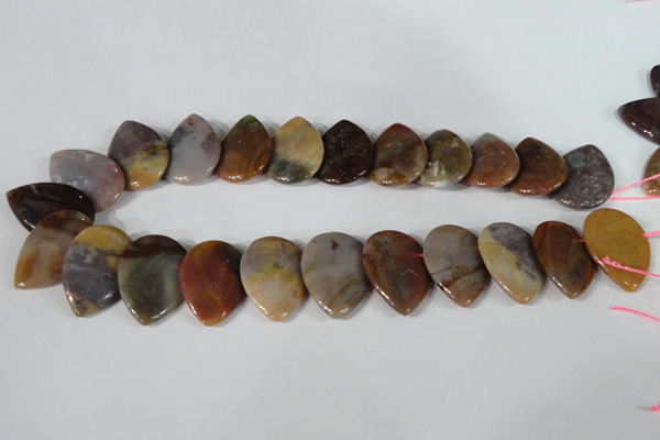 CTD10 Top drilled 22*30mm flat teardrop jasper gemstone beads