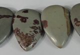 CTD11 Top drilled 22*30mm flat teardrop red artistic jasper beads