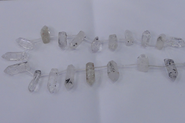 CTD1138 Top drilled 8*20mm - 10*30mm nuggets white crystal beads