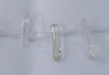 CTD1140 Top drilled 5*12mm - 6*18mm nuggets white crystal beads