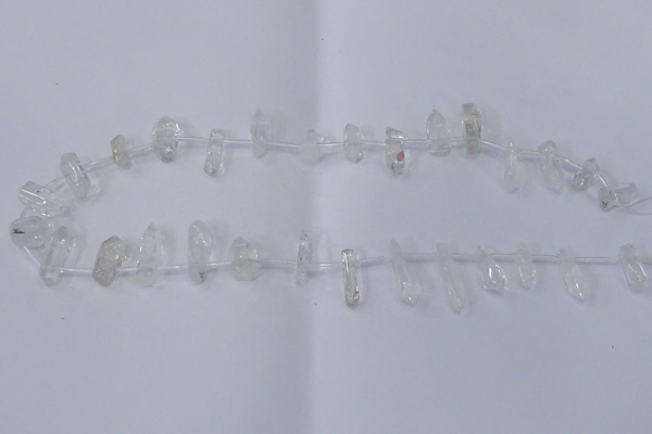 CTD1140 Top drilled 5*12mm - 6*18mm nuggets white crystal beads