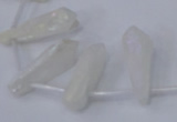 CTD1142 Top drilled 8*25mm - 10*30mm nuggets white crystal beads