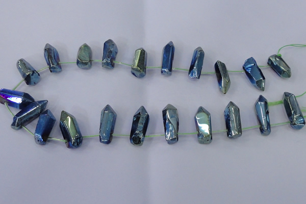 CTD1154 Top drilled 8*20mm - 10*30mm sticks plated quartz beads