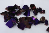 CTD1170 Top drilled 15*25mm - 30*40mm freeform plated agate beads