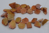 CTD1173 Top drilled 15*25mm - 30*40mm freeform plated agate beads