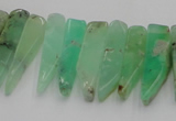 CTD1200 Top drilled 6*15mm - 7*40mm sticks Australia chrysoprase beads