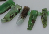 CTD1204 Top drilled 5*15mm - 8*35mm sticks Australia chrysoprase beads