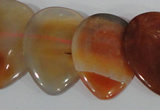 CTD14 Top drilled 22*30mm flat teardrop agate gemstone beads