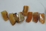 CTD1510 Top drilled 30*50mm - 30*70mm freeform agate slab beads