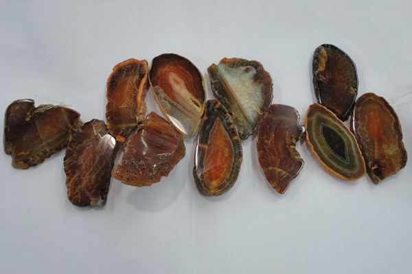 CTD1518 Top drilled 20*50mm - 30*65mm freeform agate slab beads