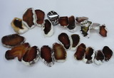 CTD1552 Top drilled 20*25mm - 35*45mm freeform agate slab beads