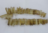 CTD1592 Top drilled 6*20mm - 8*45mm sticks lemon quartz beads