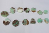 CTD1616 Top drilled 18*25mm - 30*35mm freeform Australia chrysoprase beads