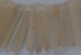 CTD1621 Top drilled 5*25mm - 6*45mm sticks white crystal beads