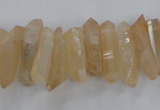 CTD1624 Top drilled 4*15mm - 6*35mm sticks plated quartz beads