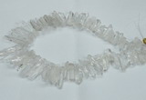 CTD1638 Top drilled 5*25mm - 7*45mm sticks white crystal beads