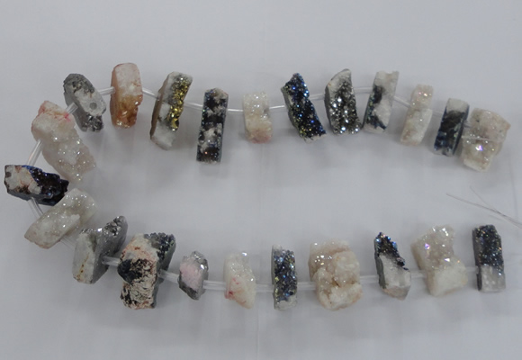 CTD1647 Top drilled 15*20mm - 20*35mm freeform druzy agate beads