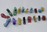 CTD1655 Top drilled 10*20mm - 15*40mm freeform druzy agate beads