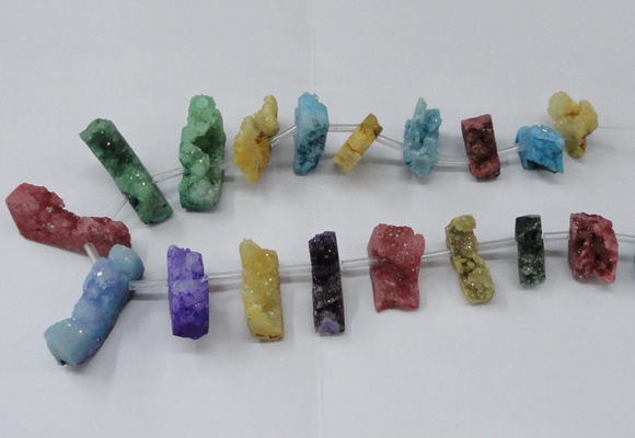 CTD1655 Top drilled 10*20mm - 15*40mm freeform druzy agate beads