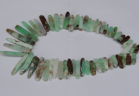 CTD1657 Top drilled 6*20mm - 8*50mm sticks Australia chrysoprase beads