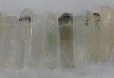 CTD1661 Top drilled 6*18mm - 8*35mm sticks green phantom quartz beads