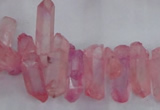 CTD1693 Top drilled 5*15mm - 7*35mm sticks dyed white crystal beads