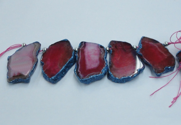 CTD1742 Top drilled 25*35mm - 35*50mm freeform agate slab beads