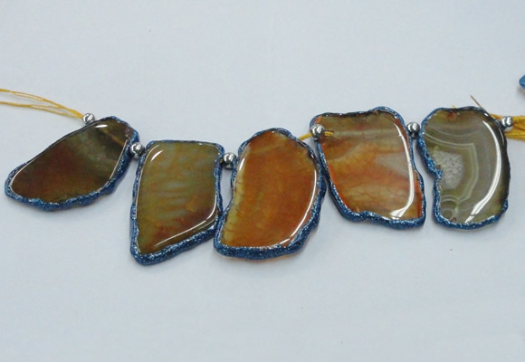 CTD1757 Top drilled 20*40mm - 35*55mm freeform agate slab beads