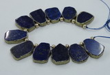 CTD1771 Top drilled 18*28mm - 22*35mm freeform lapis lazuli slab beads