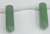 CTD1802 Top drilled 10*30mm - 10*32mm sticks green aventurine beads