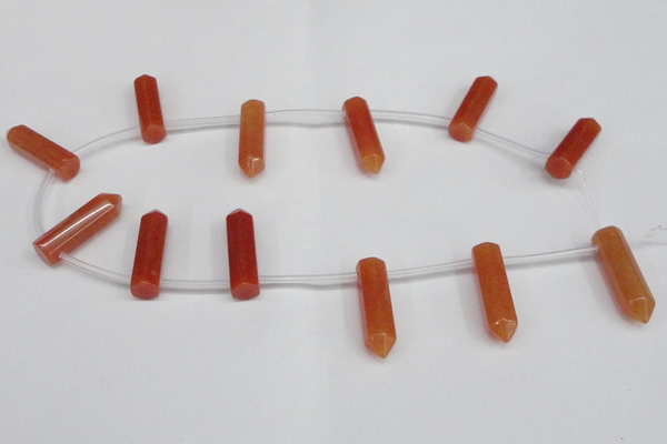 CTD1803 Top drilled 10*30mm - 10*32mm sticks red aventurine beads