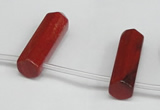 CTD1809 Top drilled 10*30mm - 10*32mm sticks red jasper beads