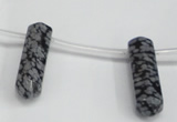 CTD1813 Top drilled 10*30mm - 10*32mm sticks snowflake obsidian beads