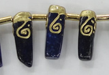 CTD1927 Top drilled 8*20mm - 10*35mm sticks lapis lazuli beads