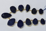 CTD1928 Top drilled 18*25mm - 25*40mm freeform lapis lazuli beads