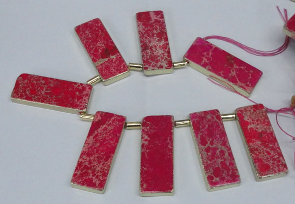 CTD1944 Top drilled 18*45mm - 20*50mm rectangle sea sediment jasper beads