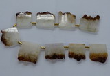 CTD1995 Top drilled 30*35mm - 35*40mm freeform druzy citrine beads