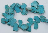 CTD2014 Top drilled 20*25mm - 30*35mm freeform turquoise beads