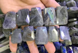 CTD2105 Top drilled 20*28mm - 22*32mm faceted freeform labradorite beads