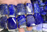 CTD2106 Top drilled 20*28mm - 22*32mm faceted freeform lapis lazuli beads