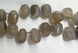 CTD2120 Top drilled 15*25mm - 18*25mm freeform agate beads