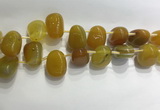 CTD2121 Top drilled 15*25mm - 18*25mm freeform agate beads