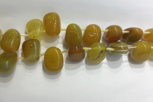 CTD2121 Top drilled 15*25mm - 18*25mm freeform agate beads