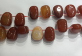 CTD2125 Top drilled 15*25mm - 18*25mm freeform agate beads