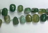 CTD2128 Top drilled 15*25mm - 18*25mm freeform agate beads