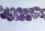 CTD2141 Top drilled 15*25mm - 18*25mm freeform amethyst beads